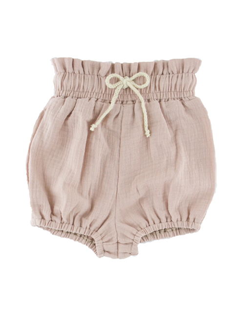 Baby Girl Bloomer by LES VEDETTES in high quality Muslin Cotton. Bloomers are shown in the colour Soft Pink.
