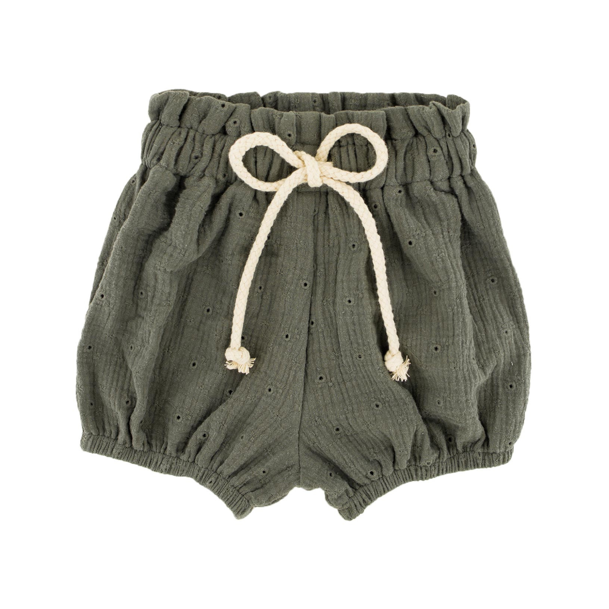 Baby Girl Bloomer by Les Vedettes in high quality Muslin Cotton. Bloomers are shown in Khaki Embroidery.