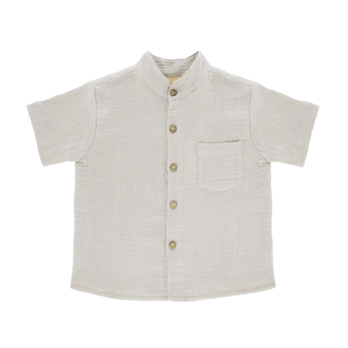 Boys Shirt by Les Vedettes in high quality Muslin Cotton. Shirt is shown in the color Beige.