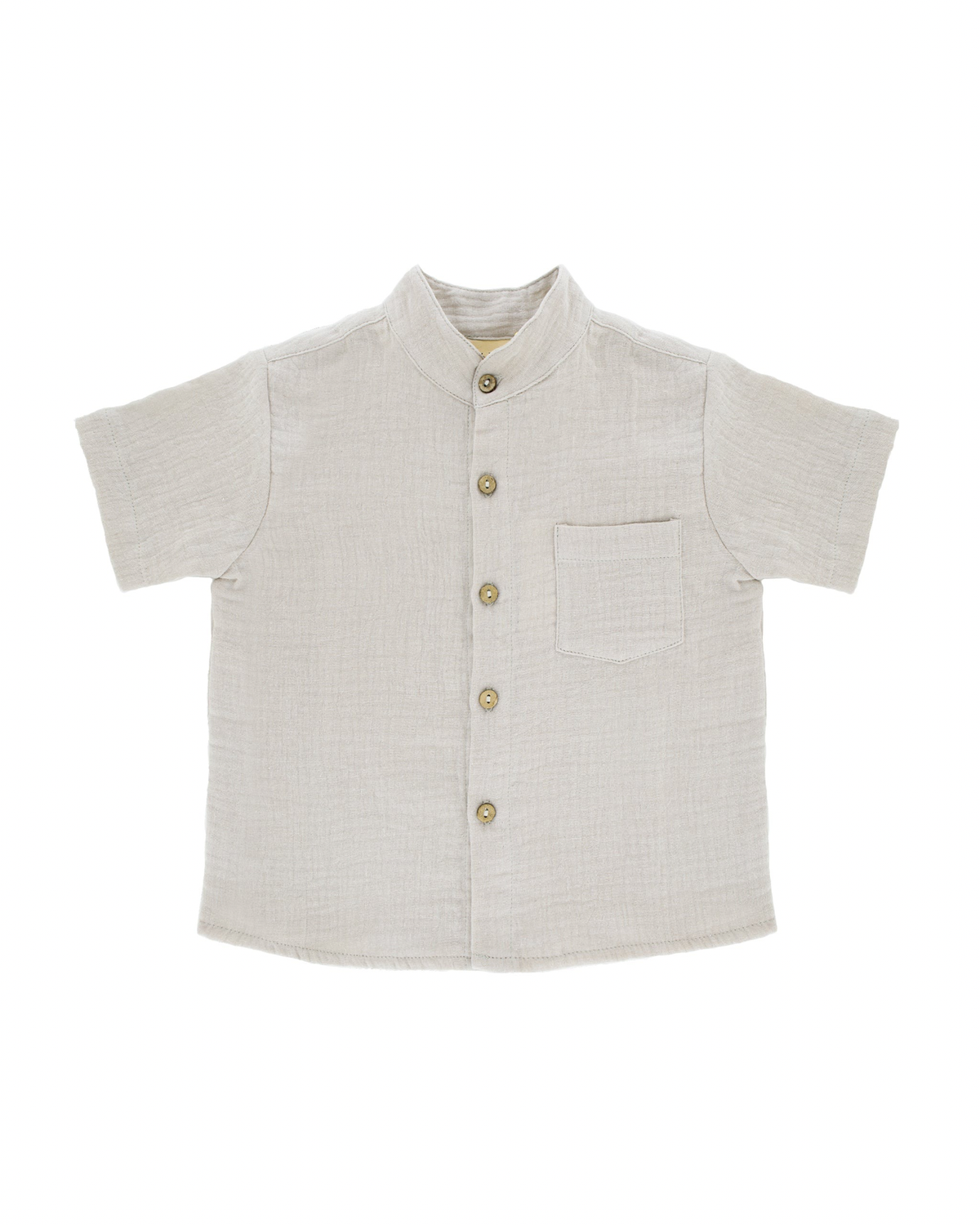 Boys Shirt by Les Vedettes in high quality Muslin Cotton. Shirt is shown in the color Beige.