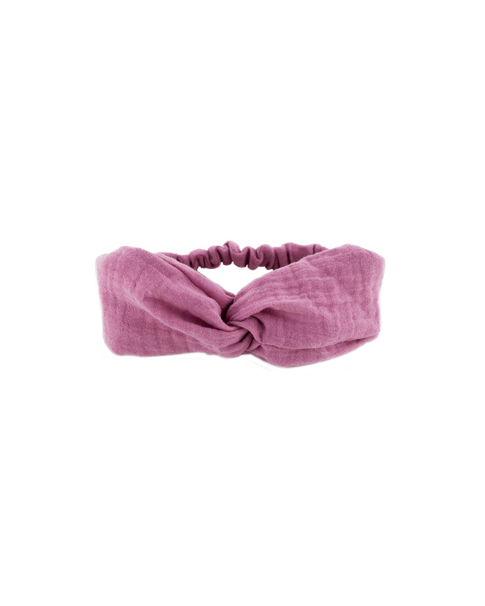 Girls Twisted Headband by Les Vedettes in Muslin Cotton, shown in the color Blush Pink.