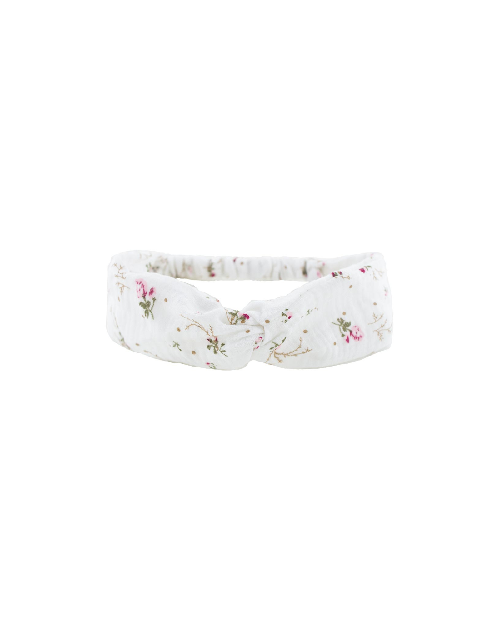 Girls Twisted Headband in Muslin Cotton and here shown in the color Wildflower.