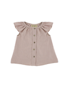 girls blouse Lilou in soft pink by Les Vedettes in high quality muslin cotton