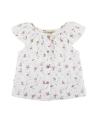 girls shirt in wildflower by Les Vedettes in high quality muslin cotton