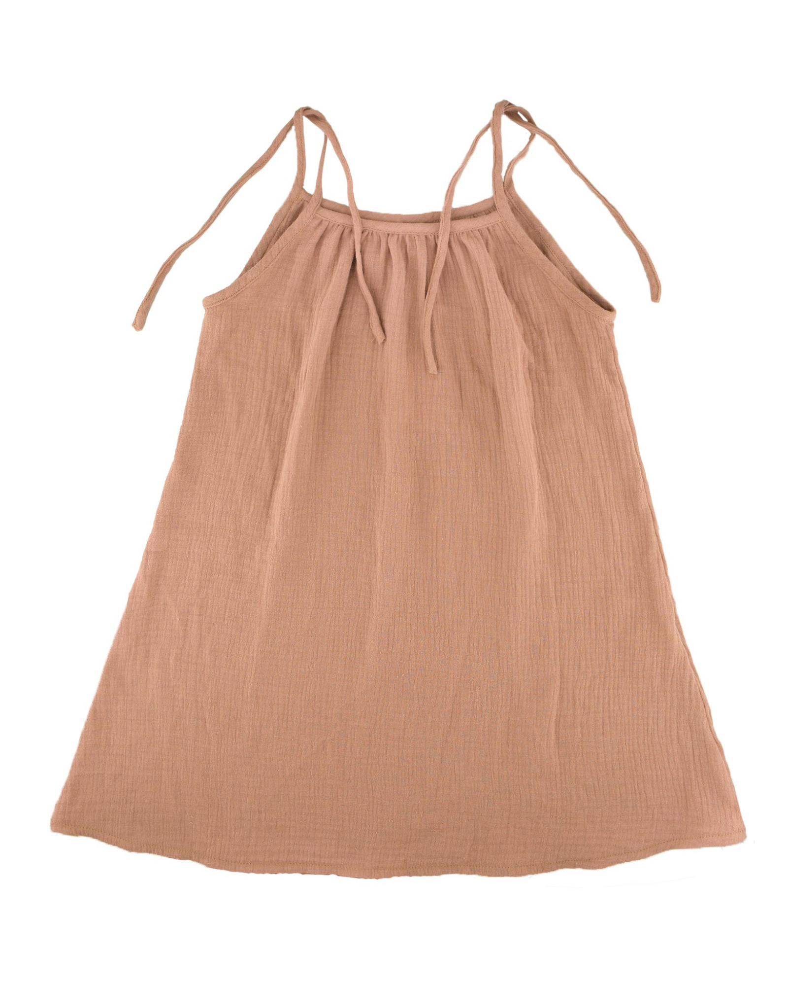 Dress by Les Vedettes in high quality Muslin Cotton. Dress is shown in Caramel.