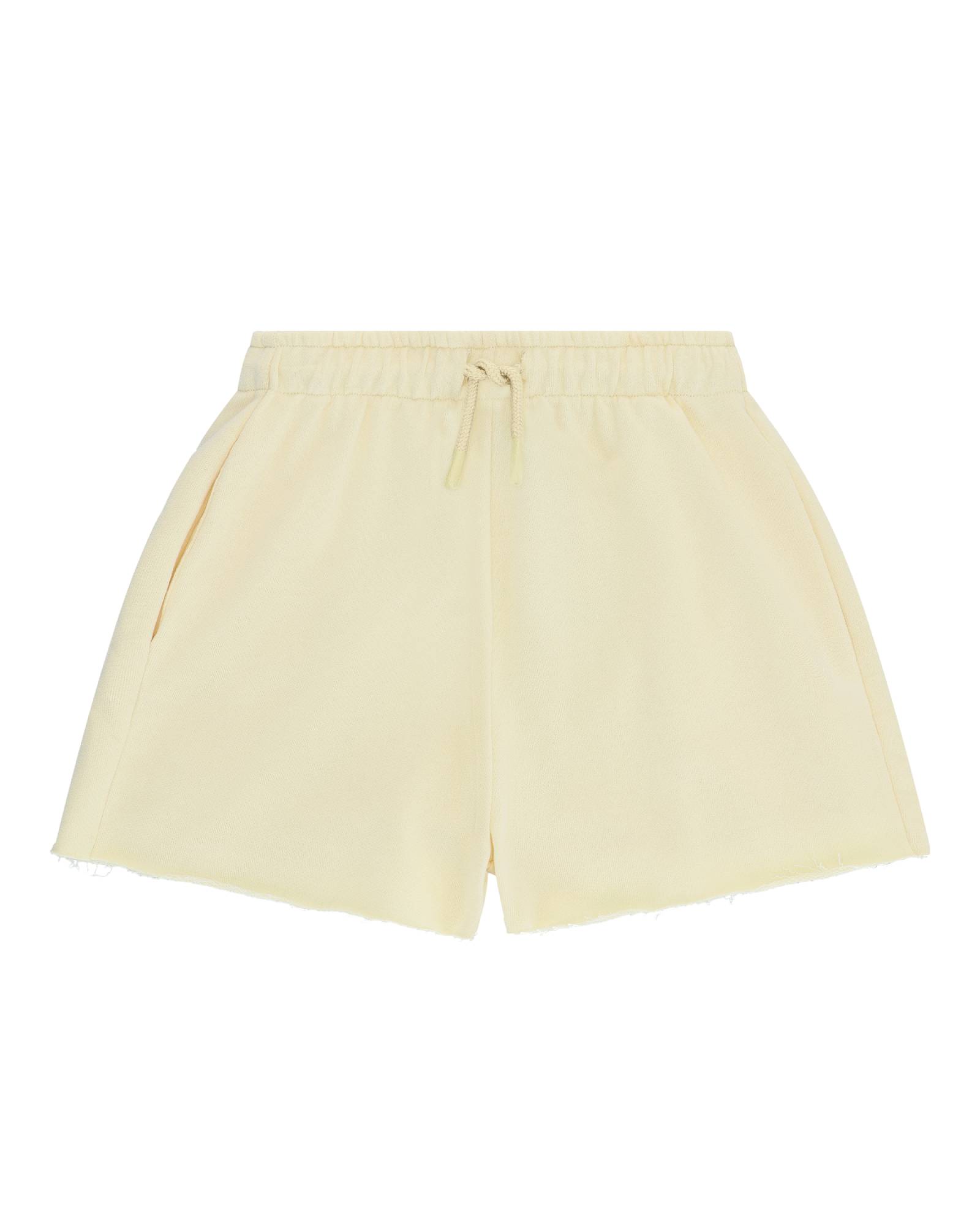 girls cut off jog shorts in cornhusk by Cos I Said So in high quality organic cotton