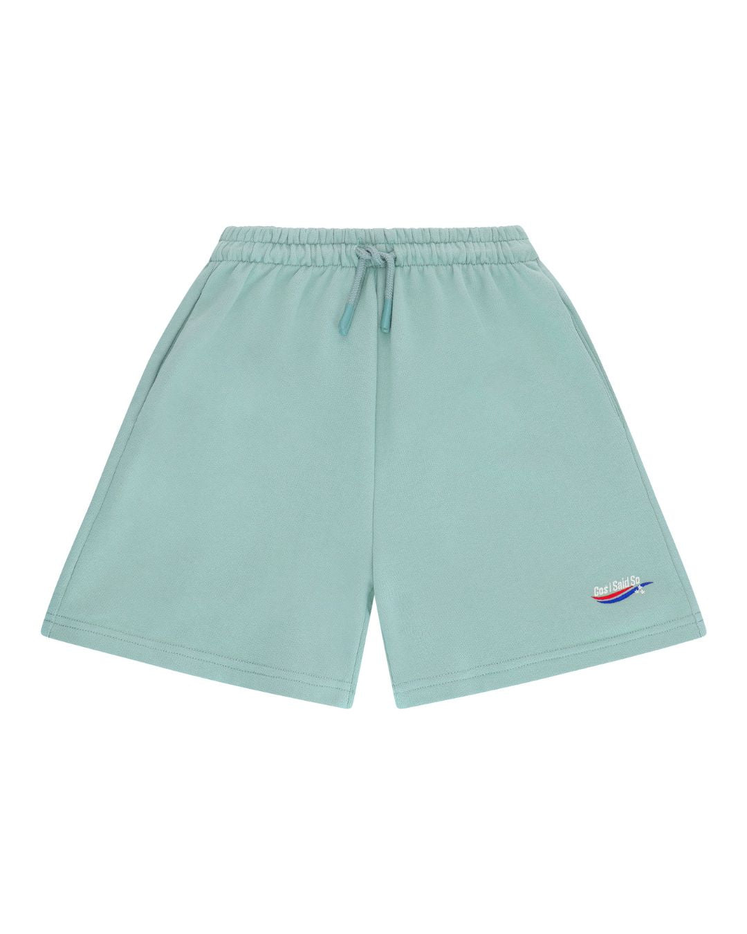 boys jog shorts by Cos I Said So in the color jadeite