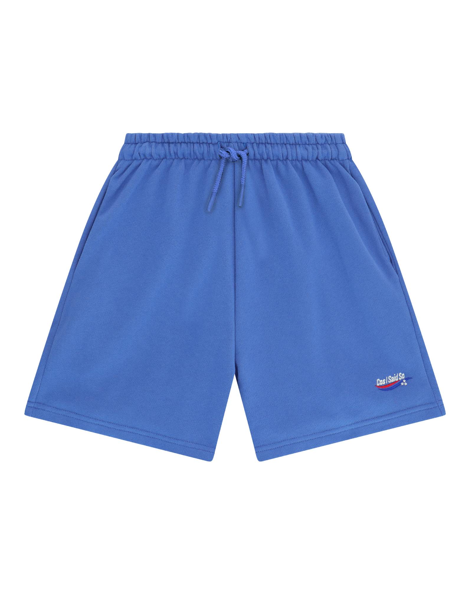 boys jog shorts by Cos I Said So in the color ultramarine blue in high quality organic cotton