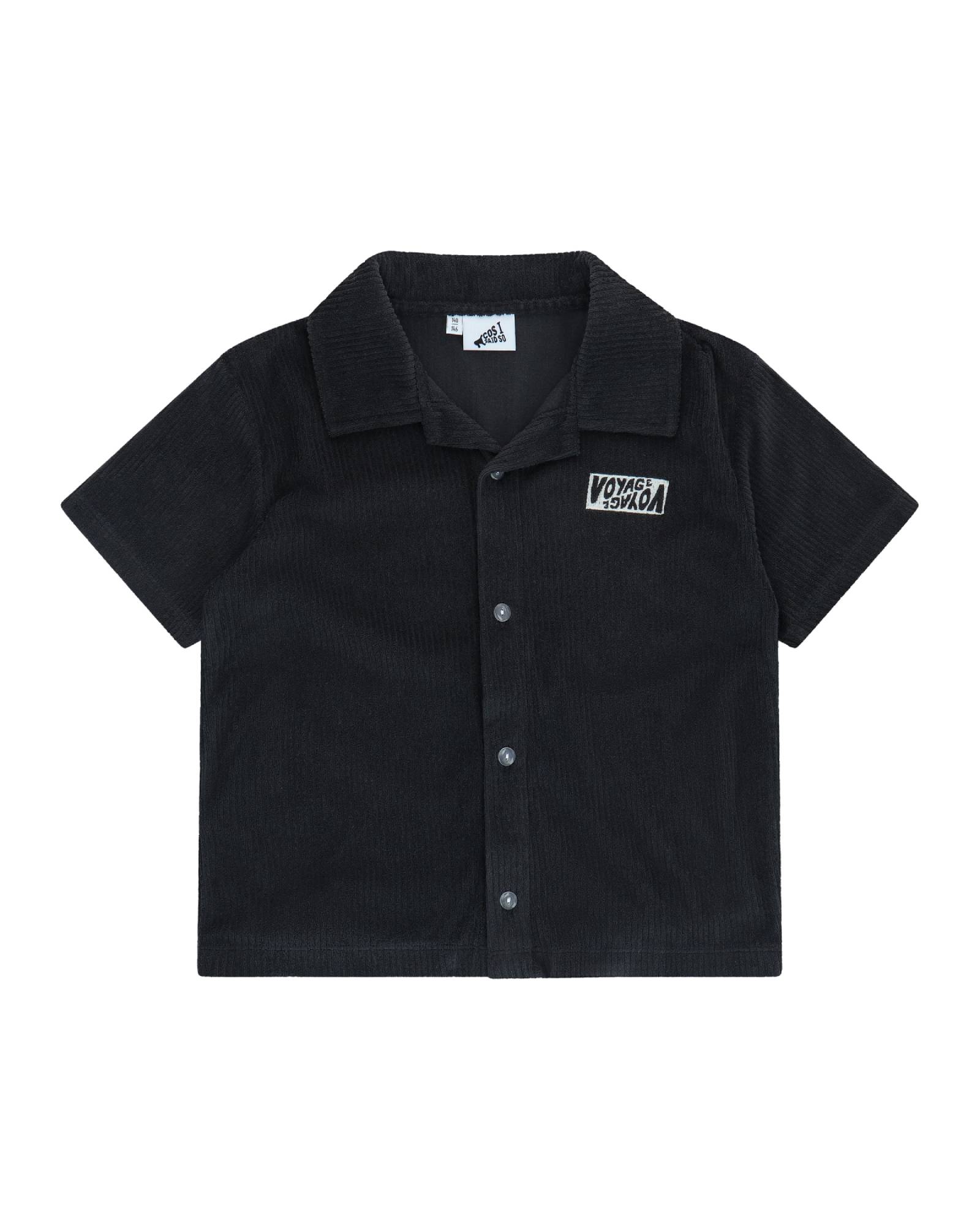 boys shirt by Cos I Said So in charcoal black towel terry