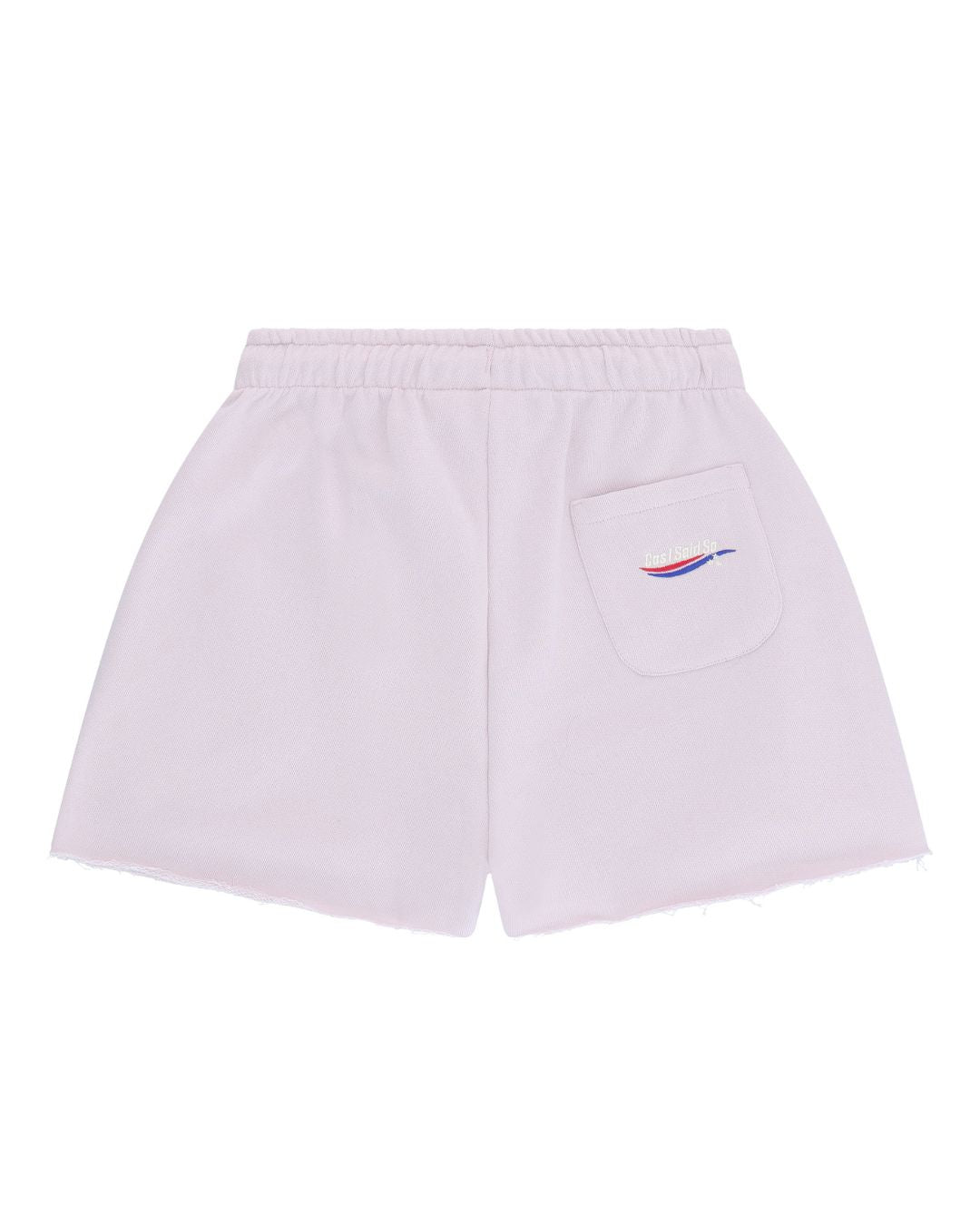 girls cut off jog shorts by Cos I Said So in the color hushed violet in high quality organic cotton from the back