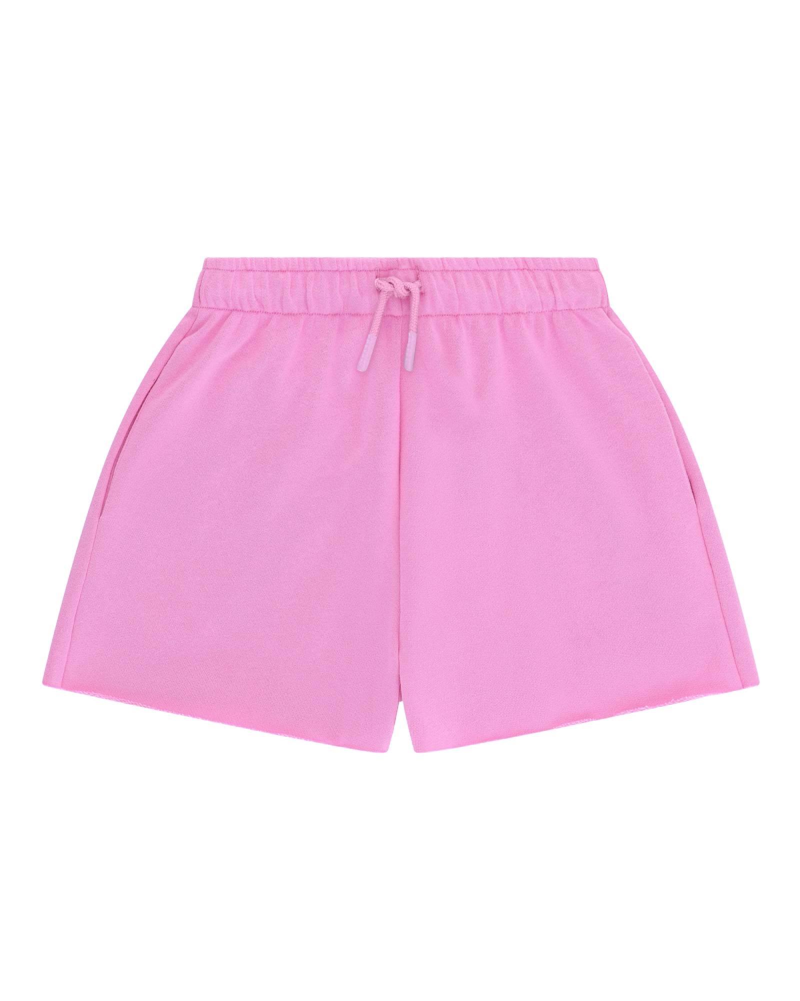 girls cut off jog shorts in fuchsia by Cos I Said So in high quality organic cotton