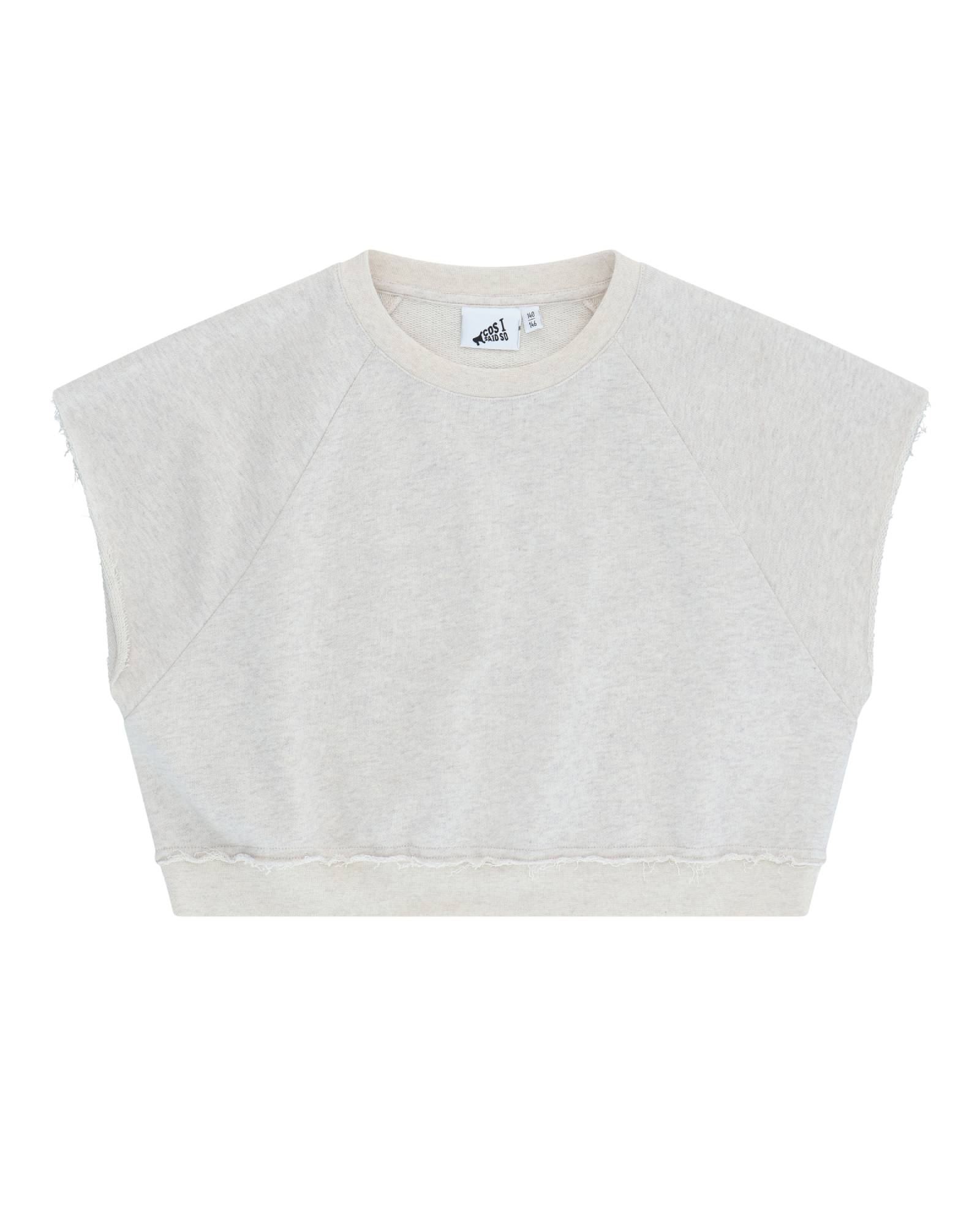 girls jog top by Cos I Said So in offwhite comes in off white melange in the fabric organic cotton