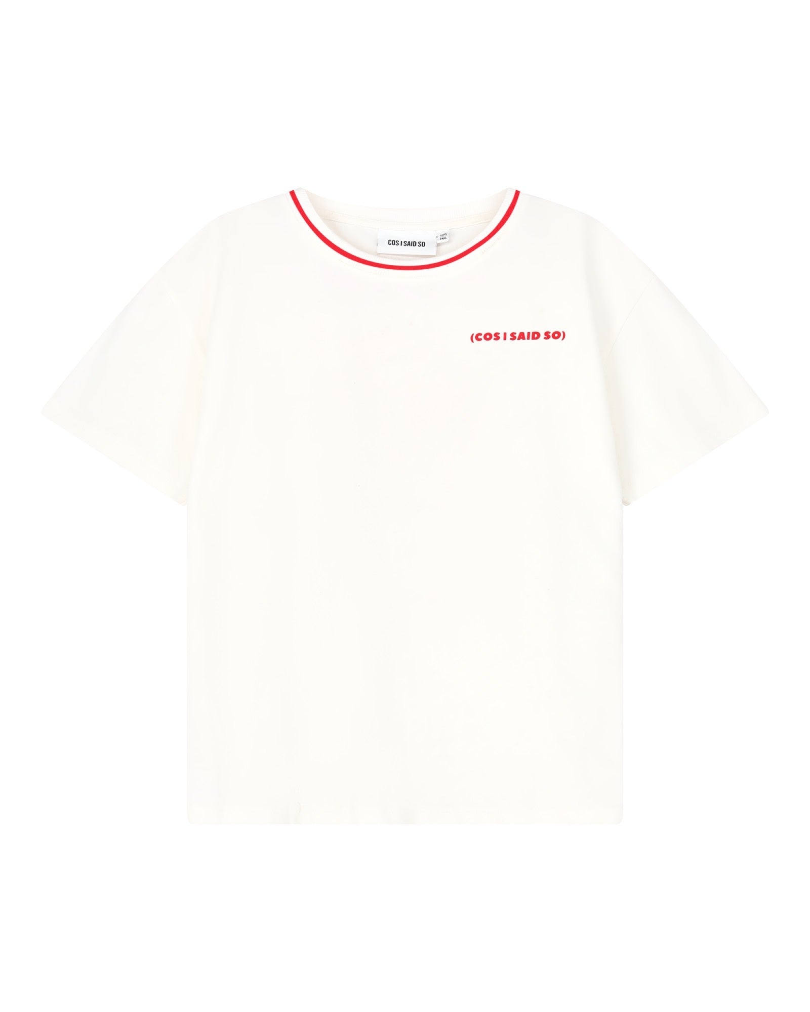 kids unisex dream life t-shirt in off-white organic cotton by cos I said so - front view