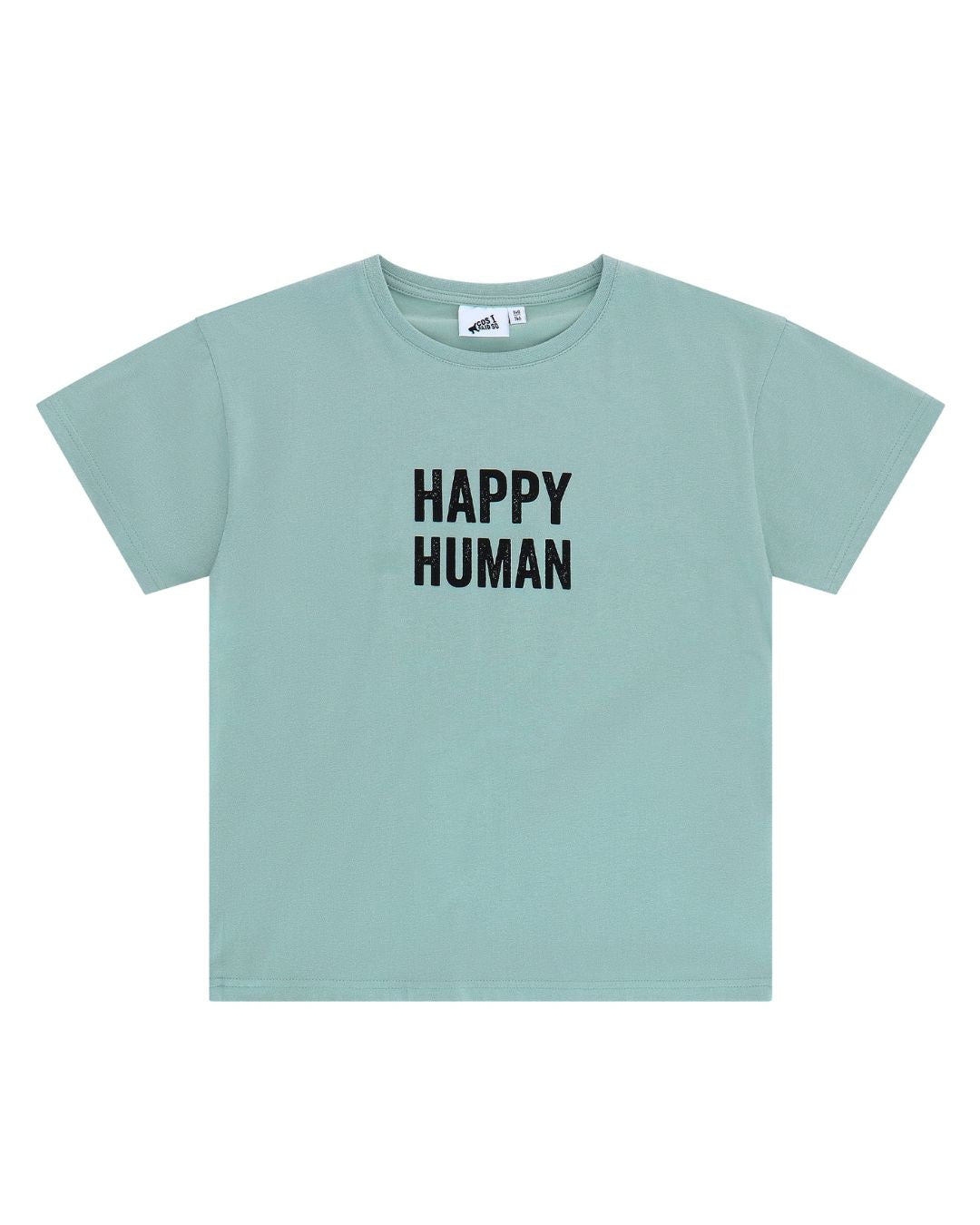 unisex happy human t-shirt by Cos I Said So in the color jadeite in high quality gots certiefied organic cotton