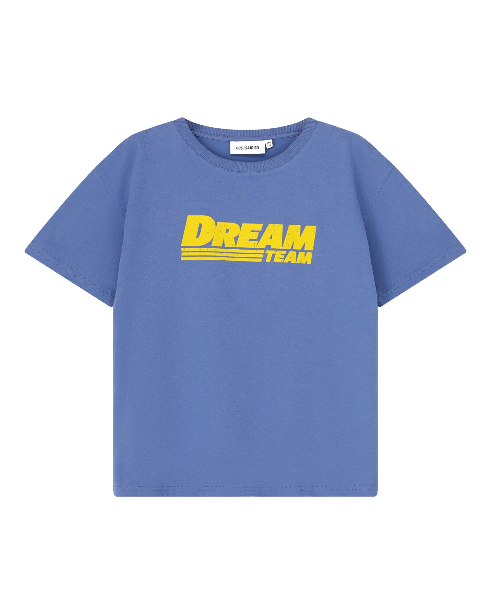 kids unisex happy human in arctic blue organic cotton by cos I said so - front view