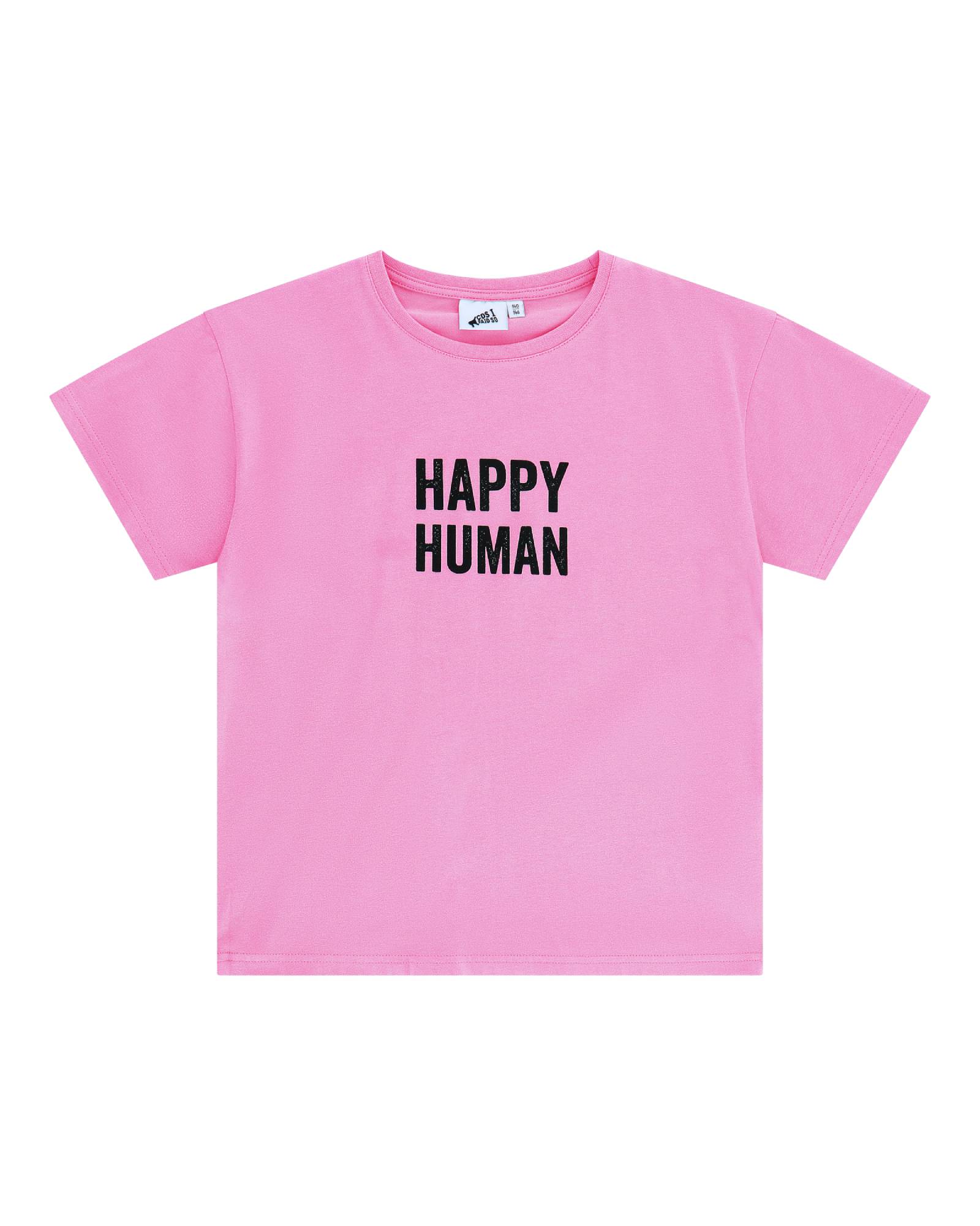 unisex happy human t-shirt by Cos I Said So in the color fuchsia in high quality gots certified organic cotton