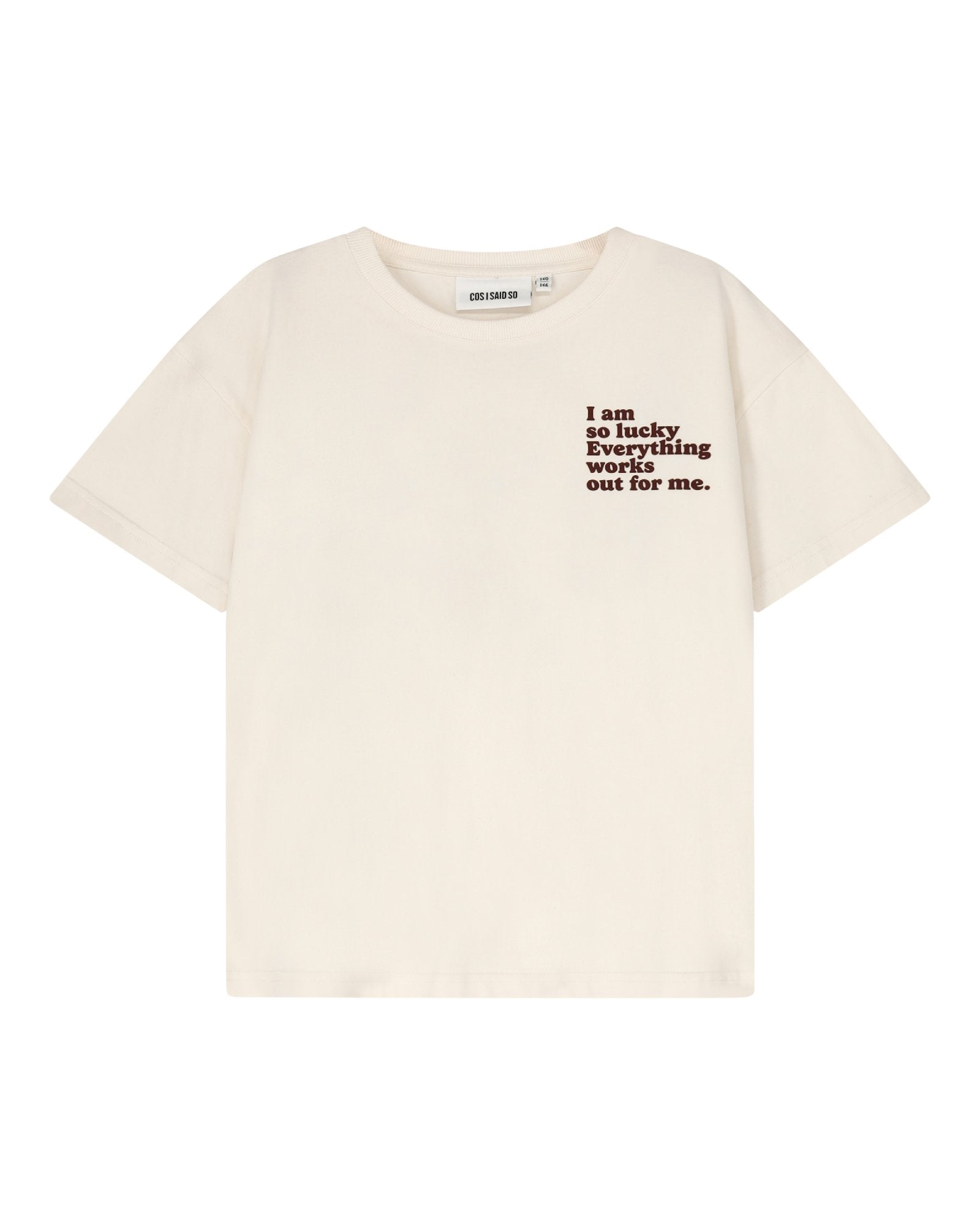 unisex lucky charms t-shirt by Cos I Said So in the color powder in high quality gots certified organic cotton