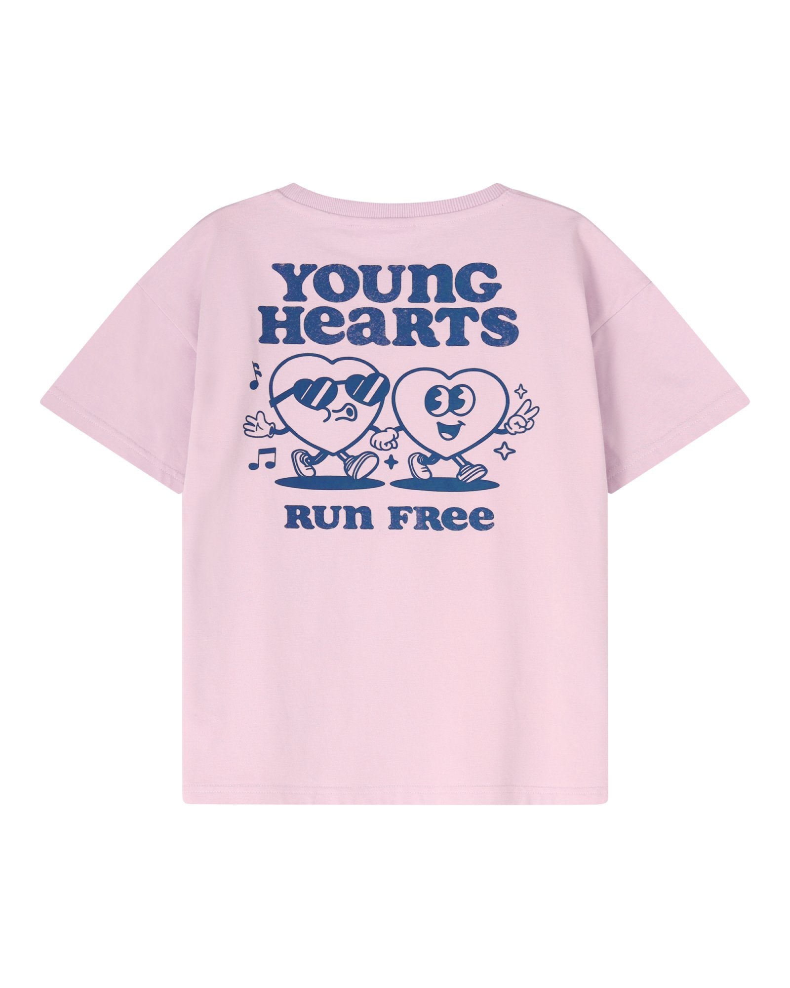 unisex young hearts t-shirt by Cos I Said So in the color orchid pink in high quality gots certified organic cotton from the rear