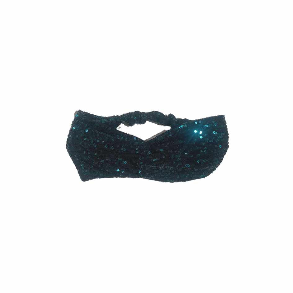 girl sequin headband glitter green
