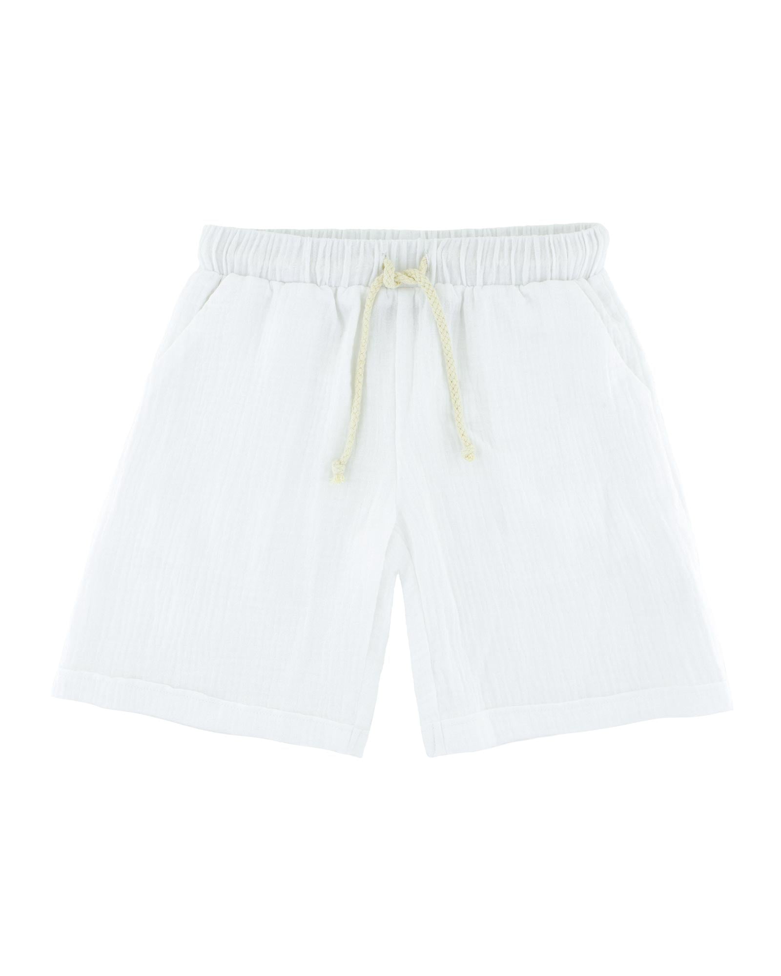 boys shorts Julian by Les Vedettes in white muslin cotton