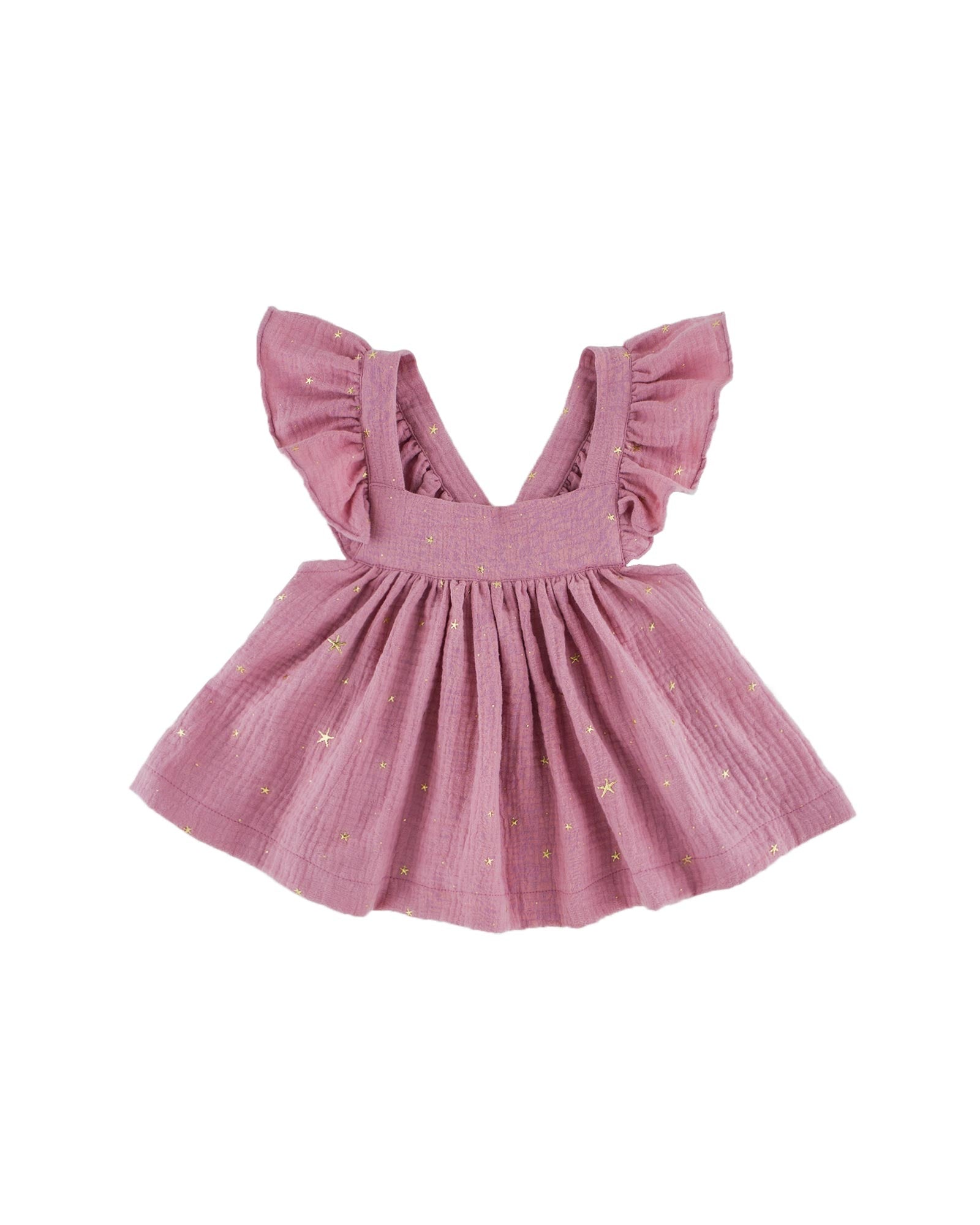 Rosalie top in drop stars rose pink with frilled straps by Les Vedettes