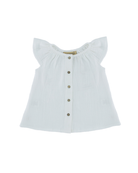 girls Lilou shirt in white by Les Vedettes in high quality muslin cotton