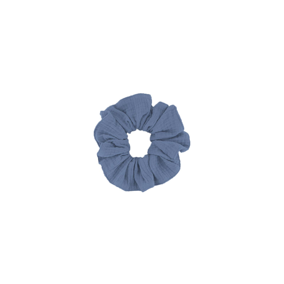 scrunchie by Les Vedettes in cloudy blue muslin cotton