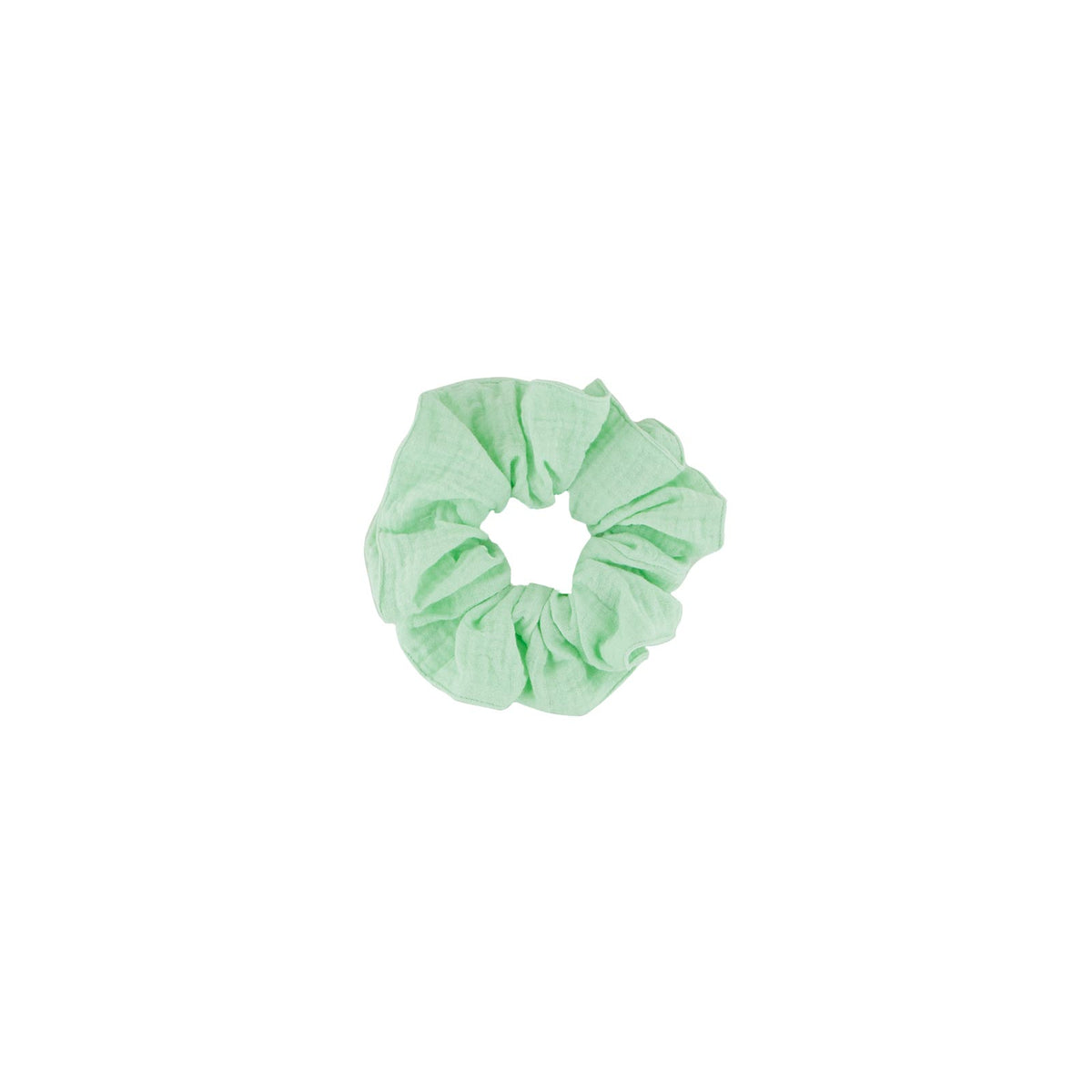 scrunchie by Les Vedettes in mint muslin cotton