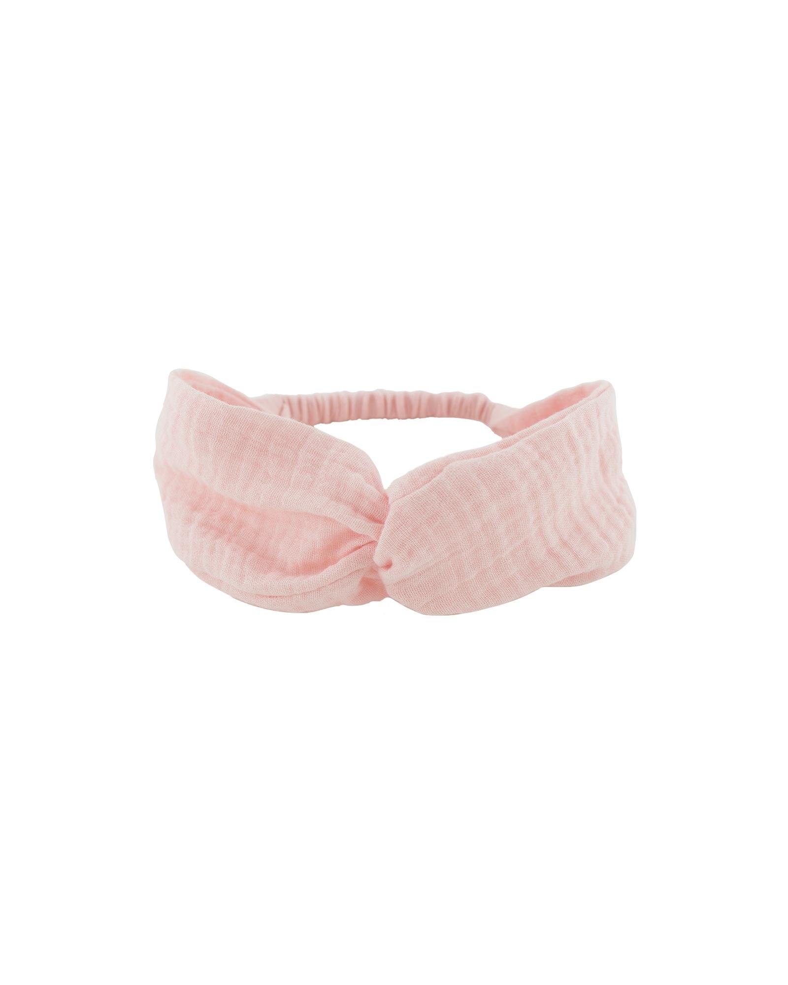 twisted headband by Les Vedettes in peach muslin cotton