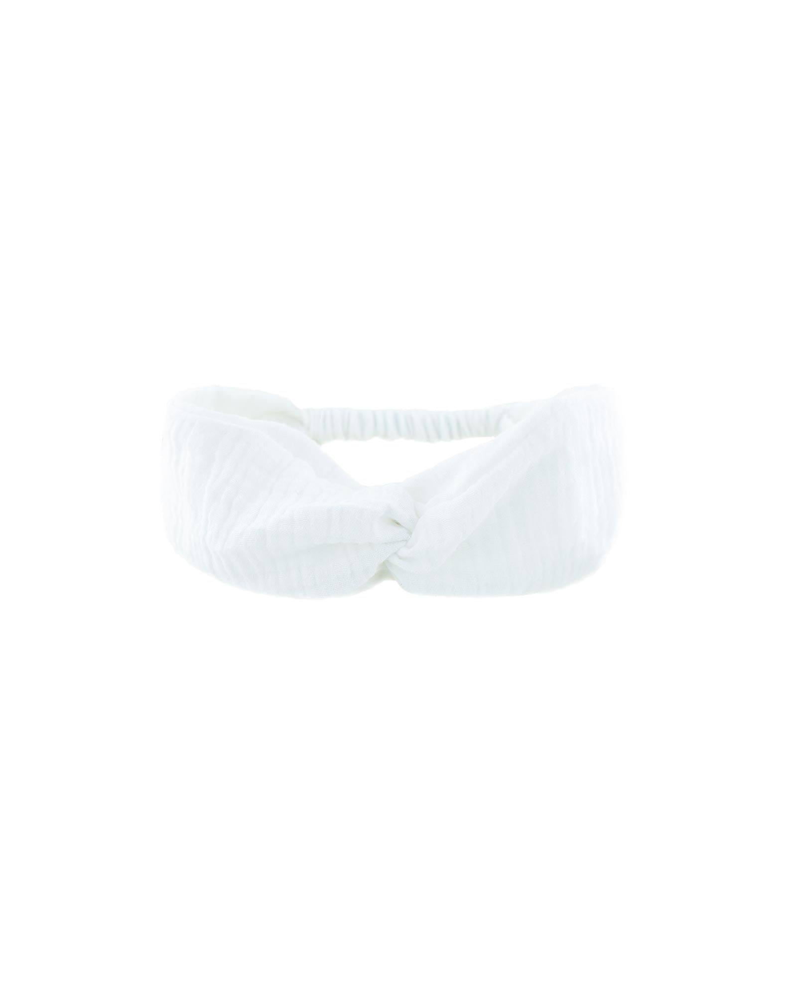 twisted headband by Les Vedettes in white muslin cotton
