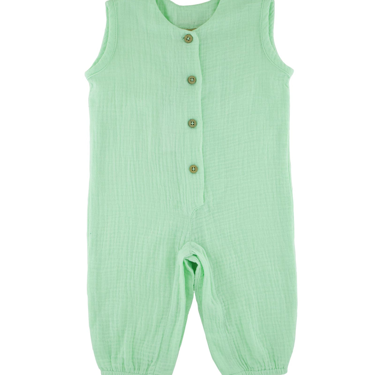 unisex baby onesie in mint by Les Vedettes comes in high quality muslin cotton