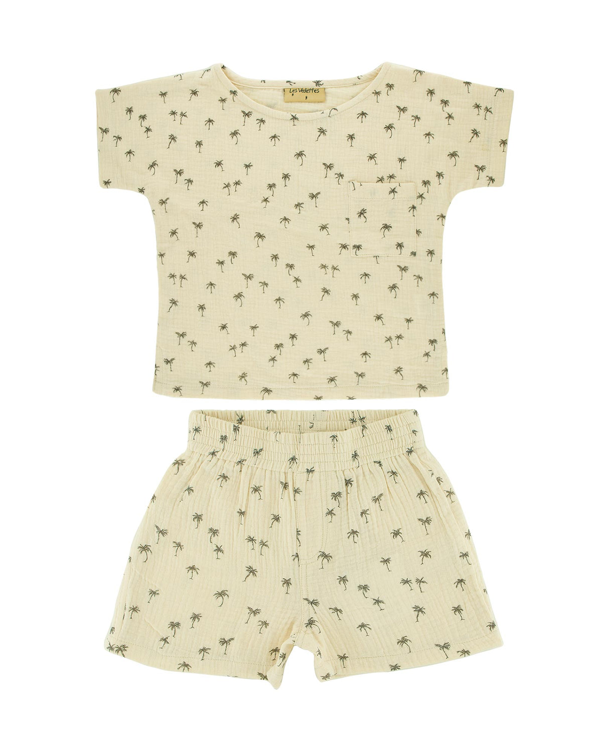 unisex set palms by Les Vedettes in muslin cotton