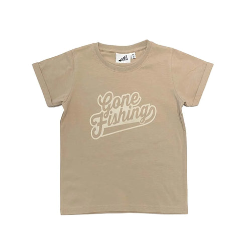 kid t-shirt short sleeve hummus graphic fishing print organic cotton