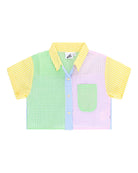 Girls Shirt by Cos I Said So Patchwork Vichy comes in Cotton. The checks come in yellow-white, pink-white, green-white and blue-white.