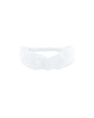Girls Twisted Headband by Les Vedettes in linen baby cotton, shown in the color White.