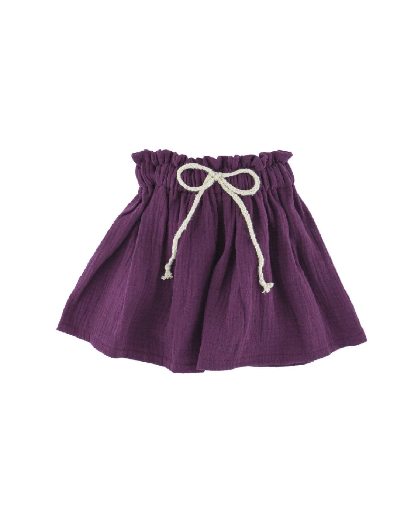 Girls skirt Sienna by Les Vedettes in high quality muslin cotton comes in the color aubergine