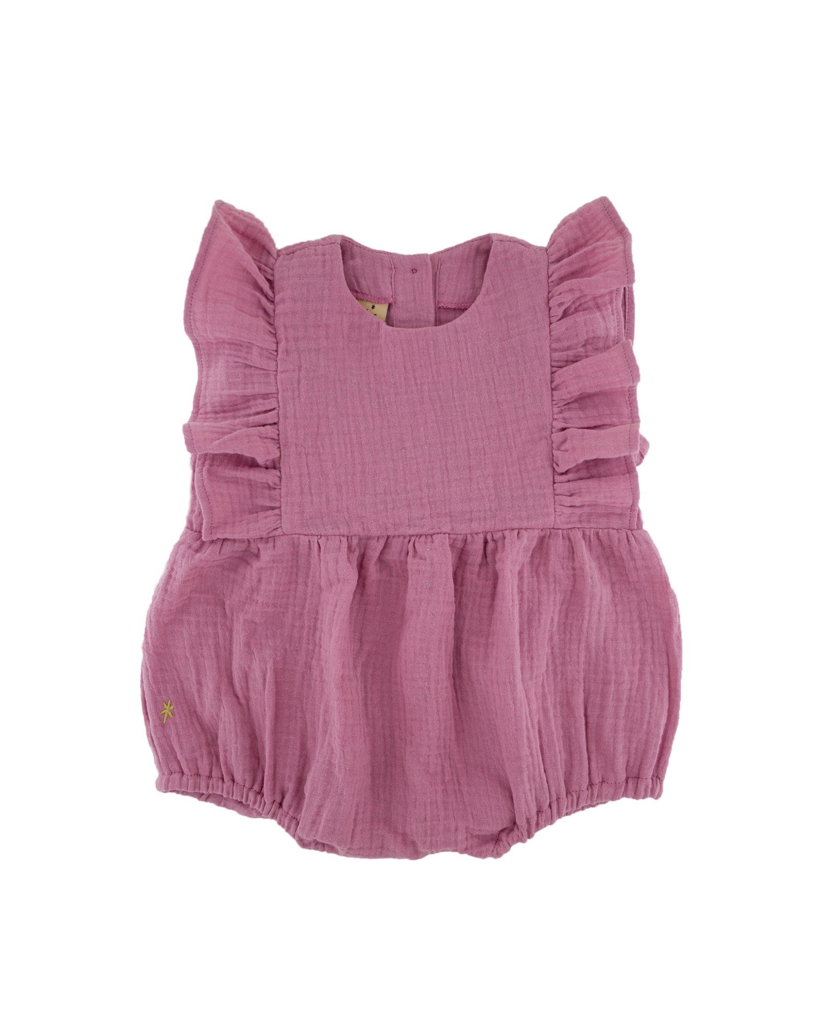 Rose onesie by Les Vedettes in blush pink muslin cotton