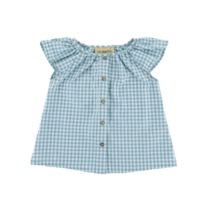Lilou top - checkered soft green