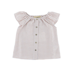 Lilou top - checkered soft pink