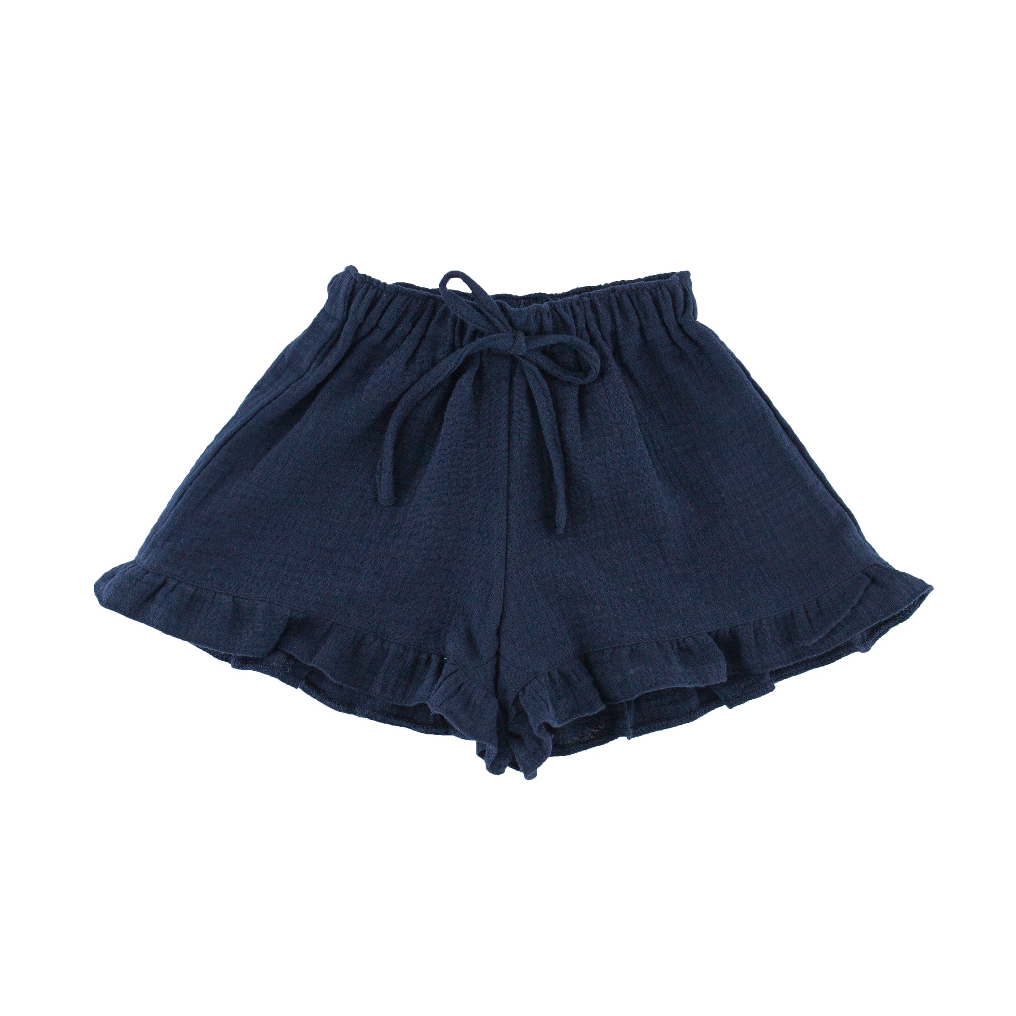 Girls Frilled Charlene Shorts - Night Blue - 2-10 years - Muslin Cotton