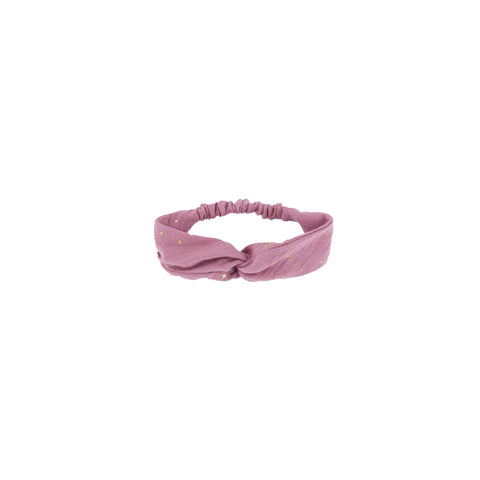 Twisted headband - drop stars blush pink