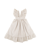 Girls Dress River by Les Vedettes in high quality Seersucker. The dress is shown in Stripes Beige-White. 
