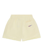 girls cut off jog shorts in cornhusk by Cos I Said So in high quality organic cotton with a pcoket from the back