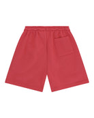 boys jog shorts by Cos I Said So in the color poinsettia red from the rear
