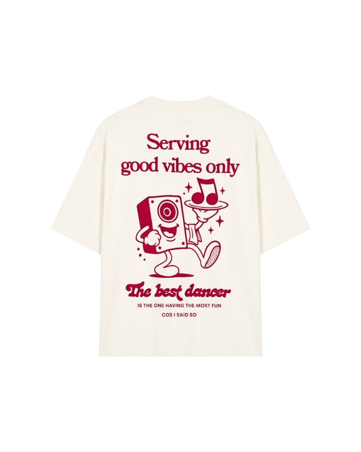 Unisex kids organic cotton Good Vibes T-shirt in white by Cos I Said So, back view
