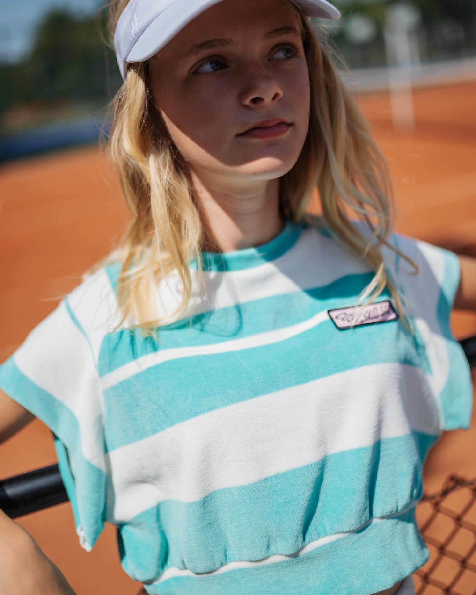 girl model wearing the top top in striped towel terry cotton from cos i said so