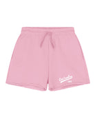 girls cut off jog shorts in organic cotton in polignac pink by cos I said so
