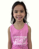 girl tank top voyage by Cos I Said So in fuchsia pink in high quality organic cotton