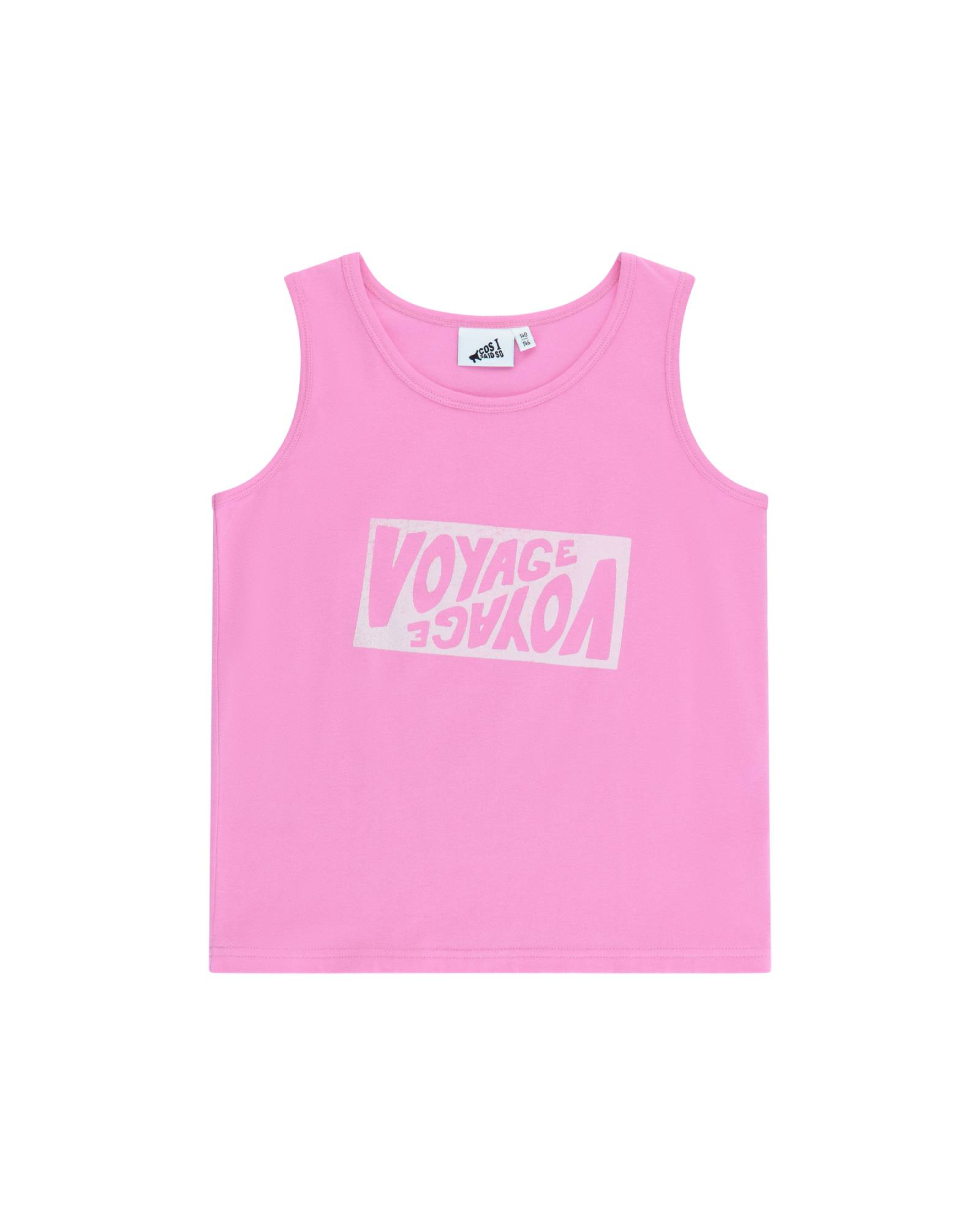 girl tank top voyage by Cos I Said so in high quality organic cotton in the vibrant color fuchsia