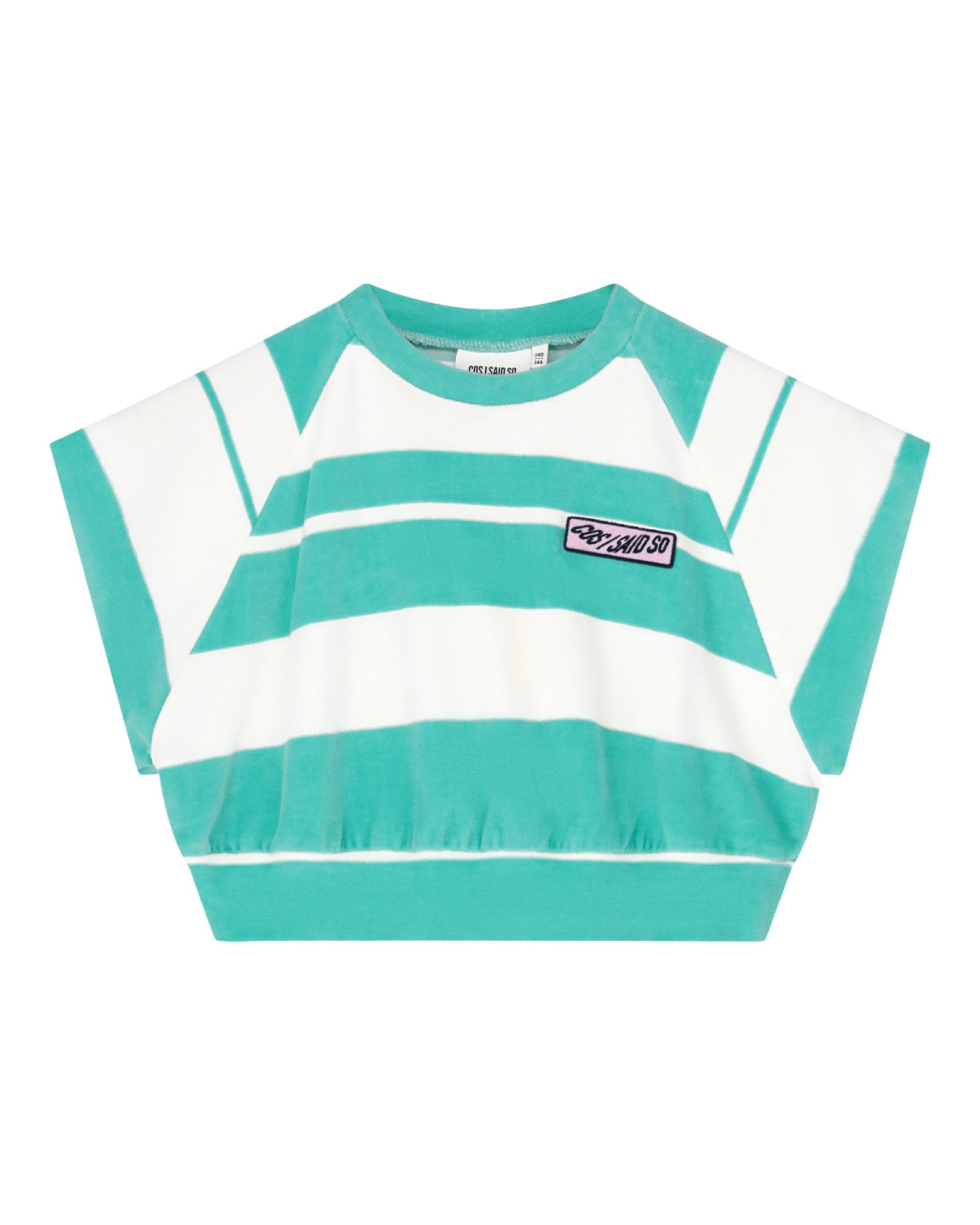 girls crop top in striped towel terry cotton by cos I said so - front side